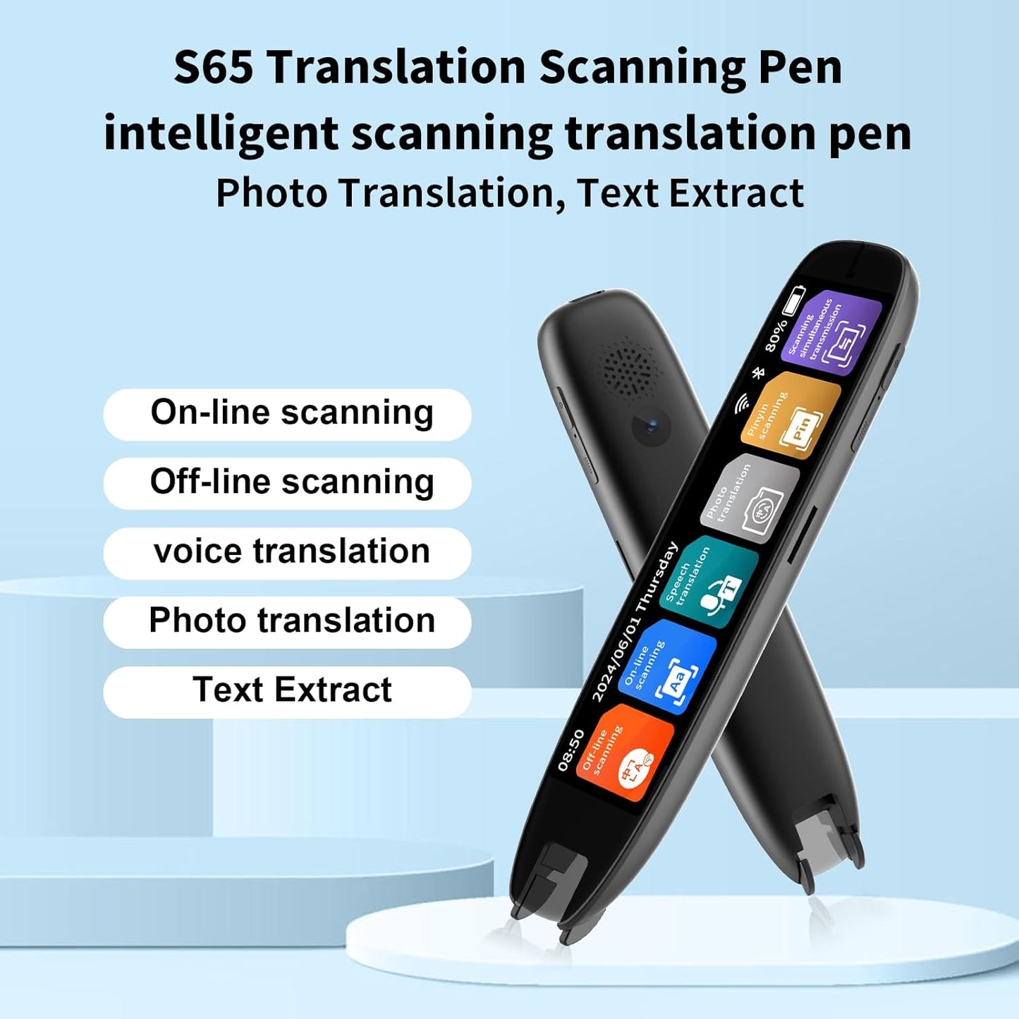 Translation Pen, 142 Language Translation Devices Translator Pen, Text Extract Pen, Pen Scanner for Travel Learning and Reading Disabilities Translation Pen