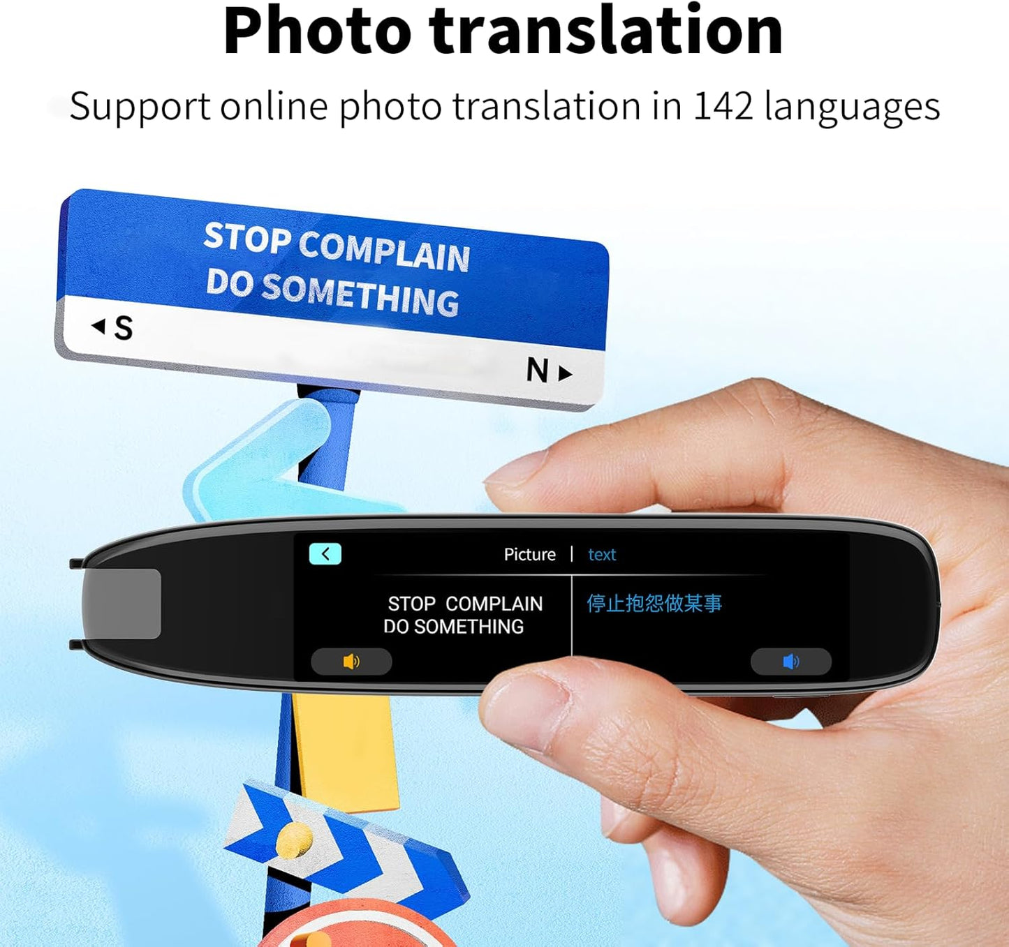 Translation Pen, 142 Language Translation Devices Translator Pen, Text Extract Pen, Pen Scanner for Travel Learning and Reading Disabilities Translation Pen